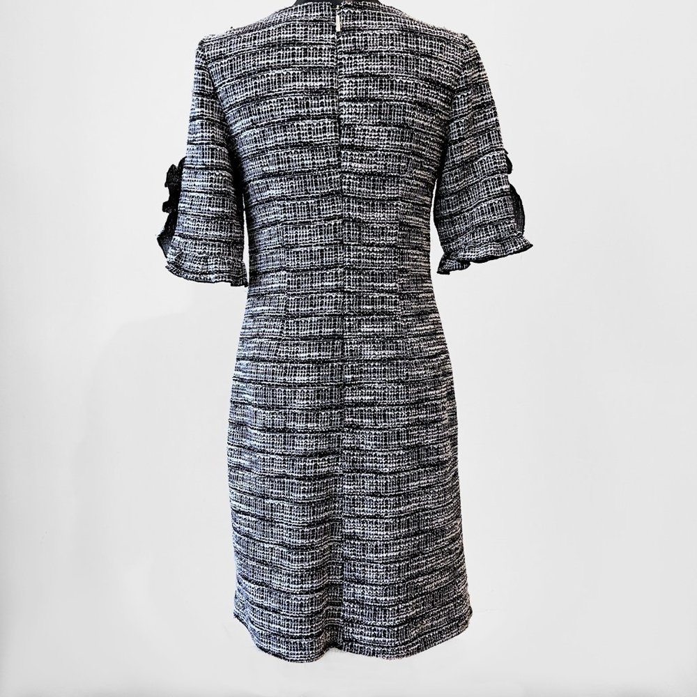 NEW! Karl Lagerfeld Paris Ruffle Pearl Trim Sleeve Dress- Size 4 - Picture 5 of 13